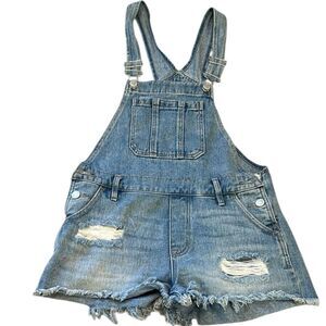 PAC Sun Denim Distressed Overalls XS